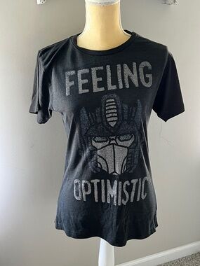 Feeling Optimistic Dark Grey Graphic Short Sleeve Tee